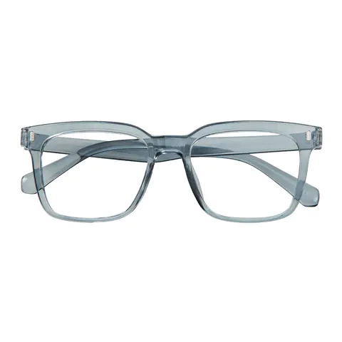 Square Transparent Gray Eyeglasses