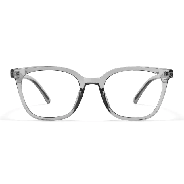 Square Transparent Gray Eyeglasses