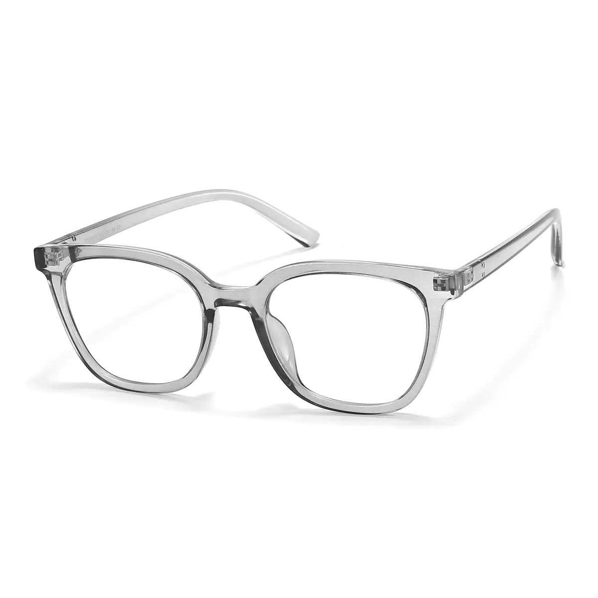 Square Transparent Gray Eyeglasses