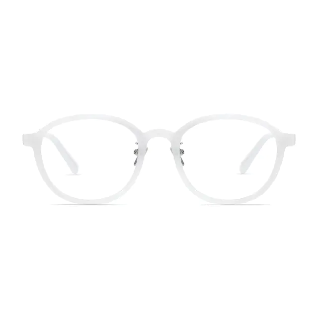 Round White Eyeglasses