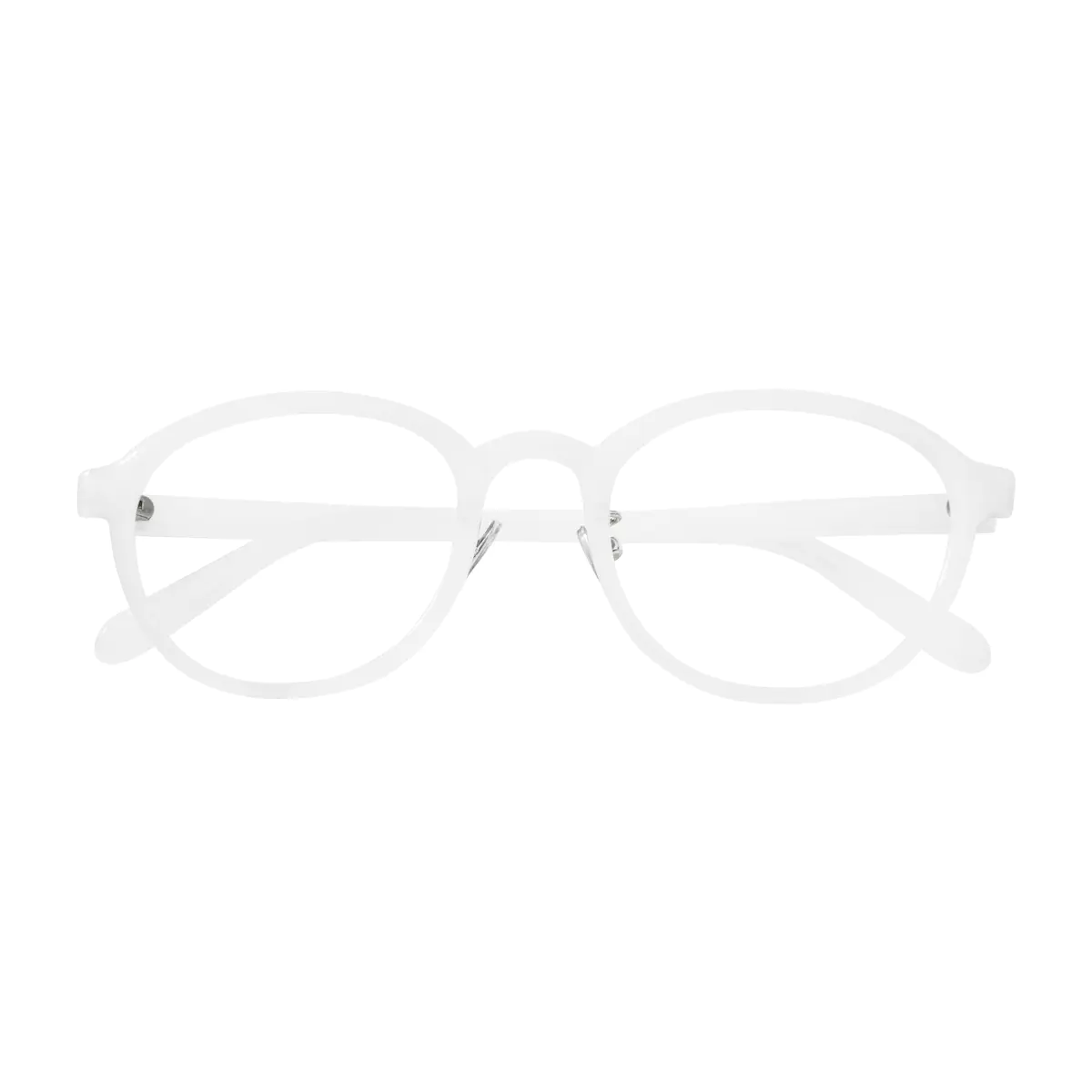 Round White Eyeglasses