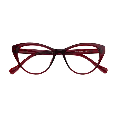Cat-eye Dark Red Eyeglasses