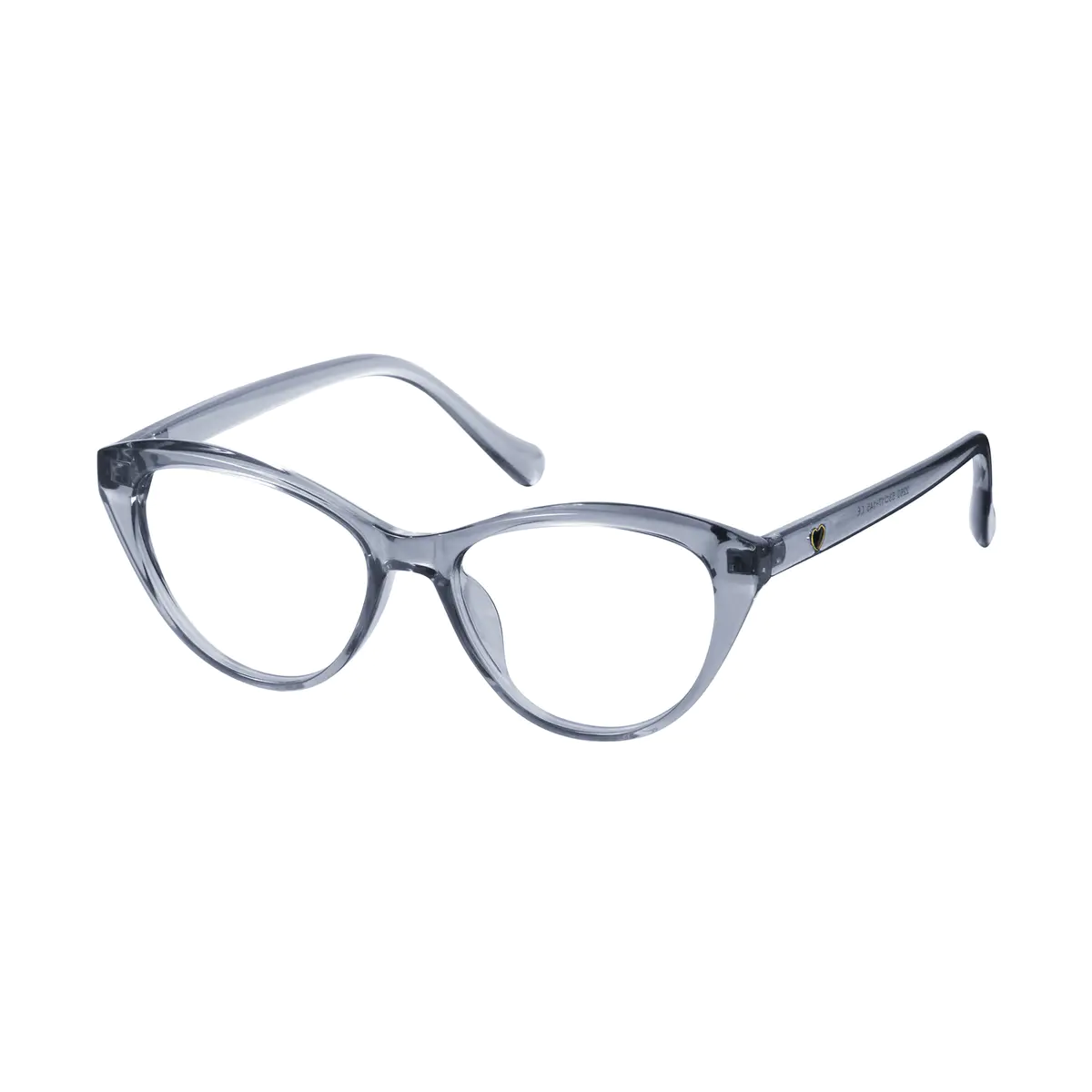 Cat-eye Transparent Gray Eyeglasses