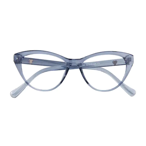 Cat-eye Transparent Gray Eyeglasses