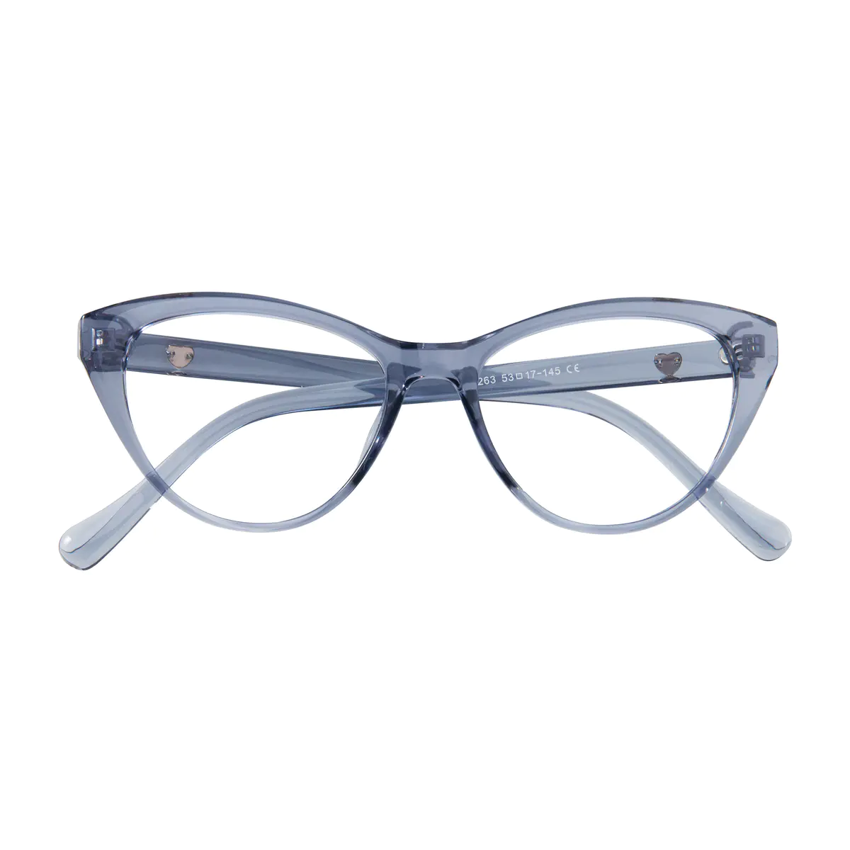 Cat-eye Transparent Gray Eyeglasses