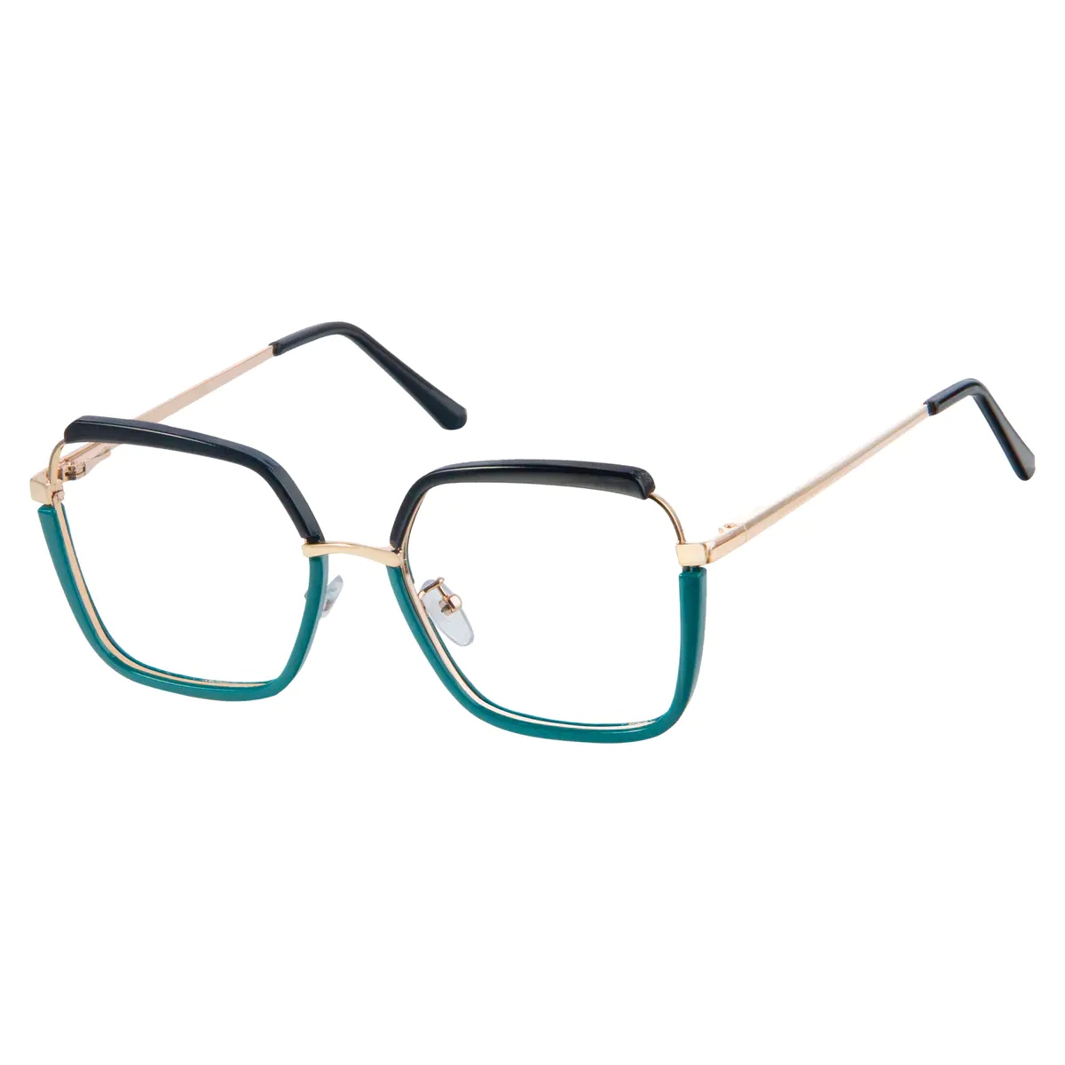 Square Black/Green Eyeglasses