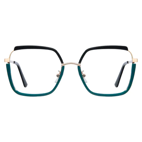 Square Black/Green Eyeglasses