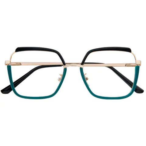 Square Black/Green Eyeglasses