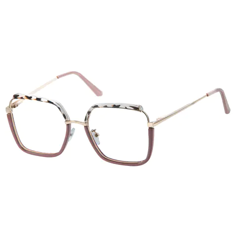 Square Tortoiseshell/Pink Eyeglasses