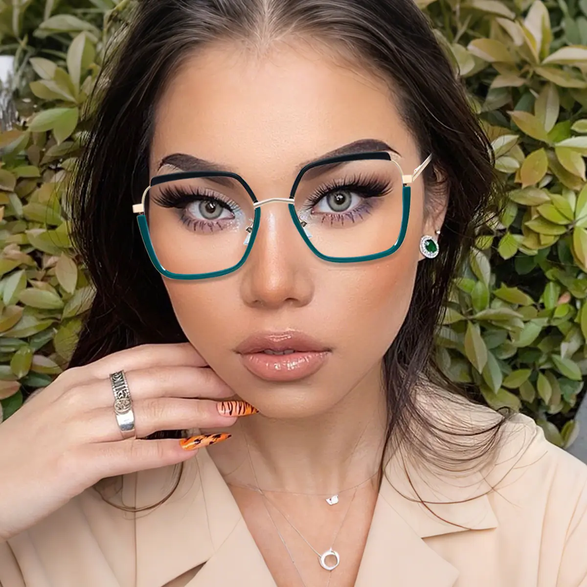 Square Tortoiseshell/Pink Eyeglasses