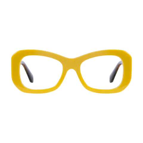 Square Yellow Eyeglasses