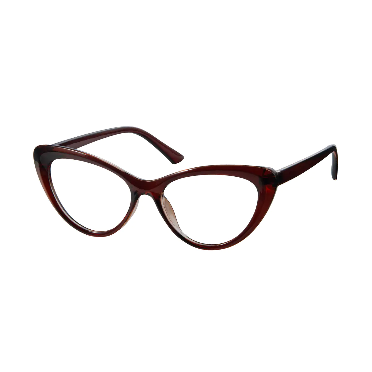 Cat-eye Dark Red Eyeglasses