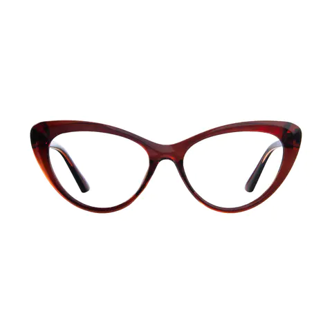 Cat-eye Dark Red Eyeglasses