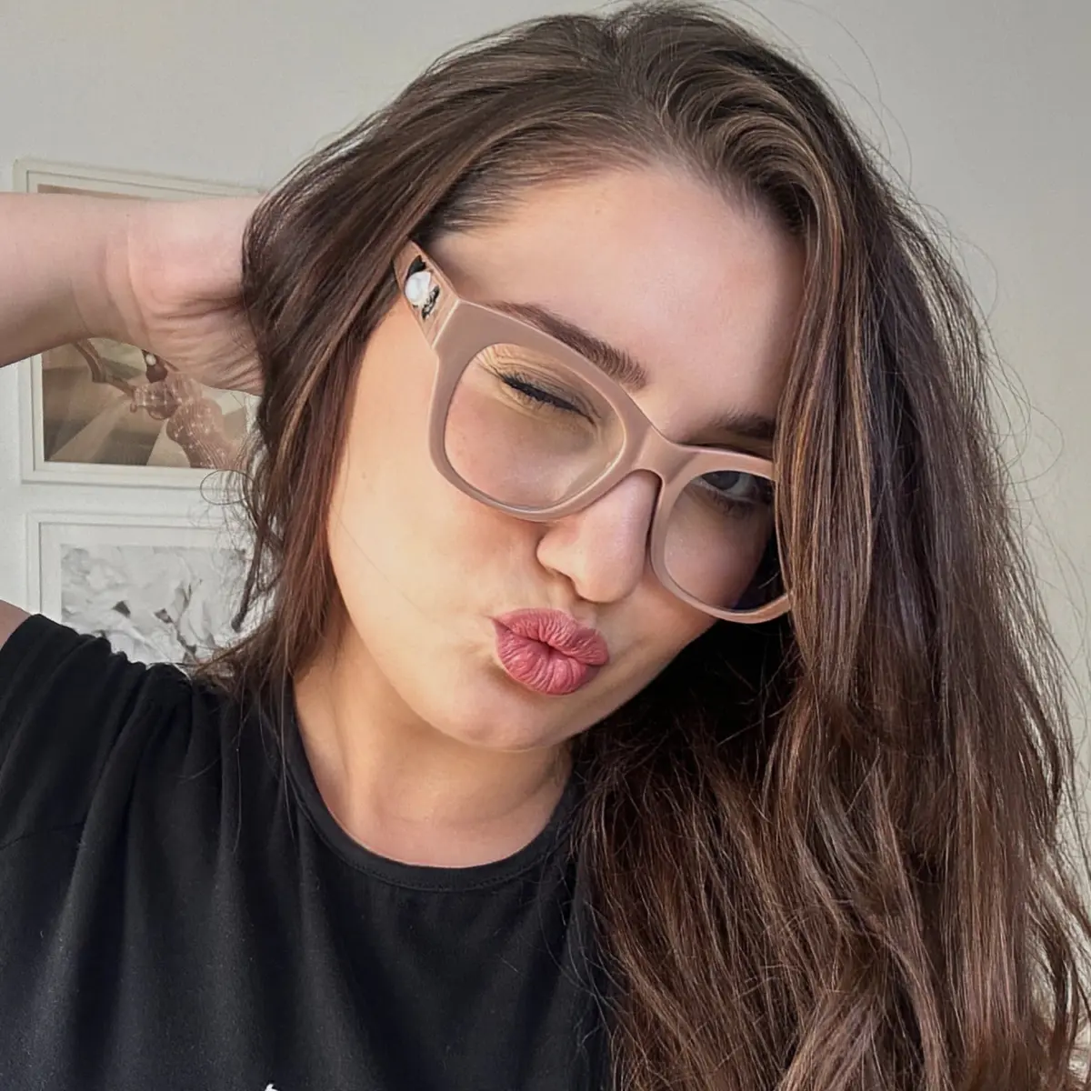 Square Pink Eyeglasses