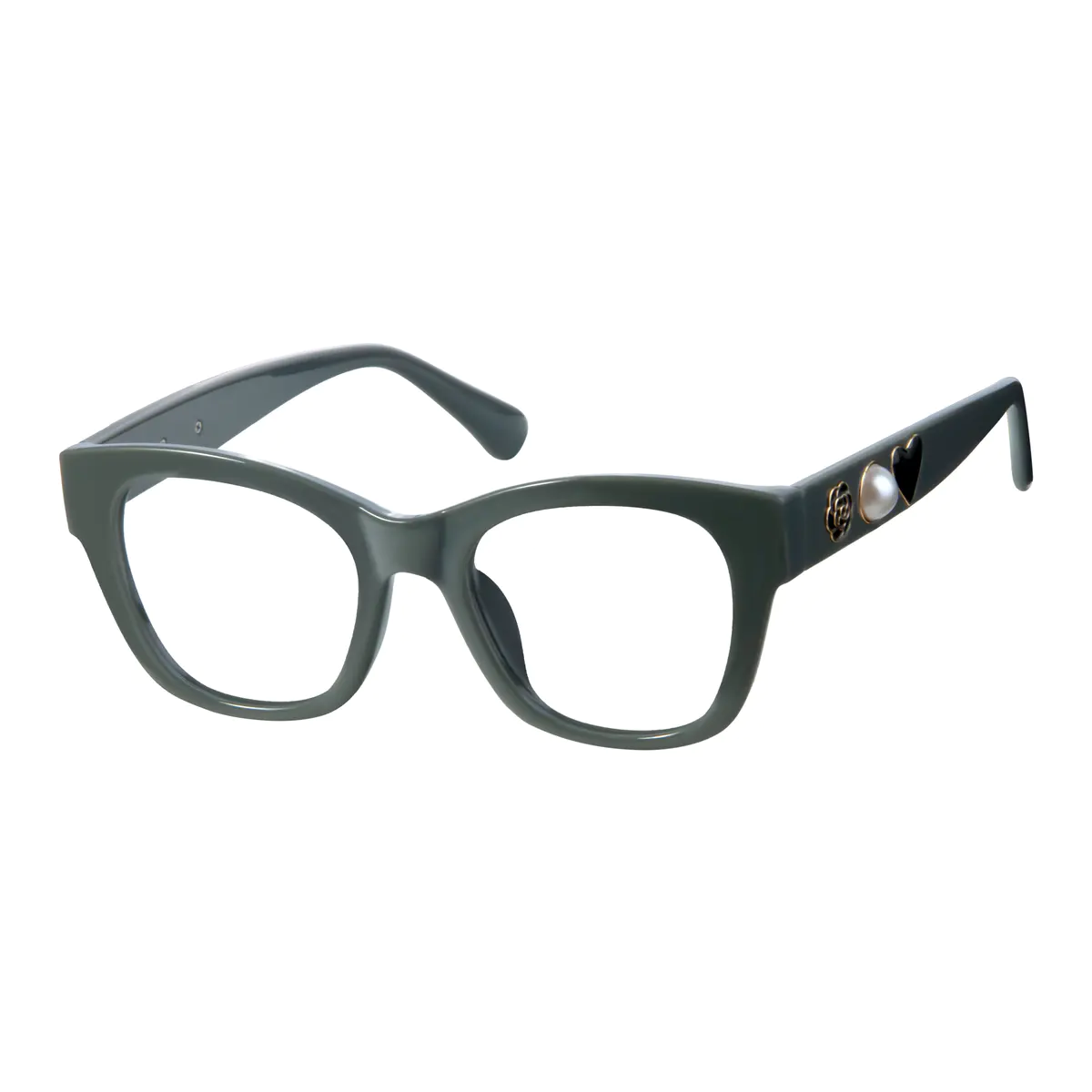 Square Green Eyeglasses