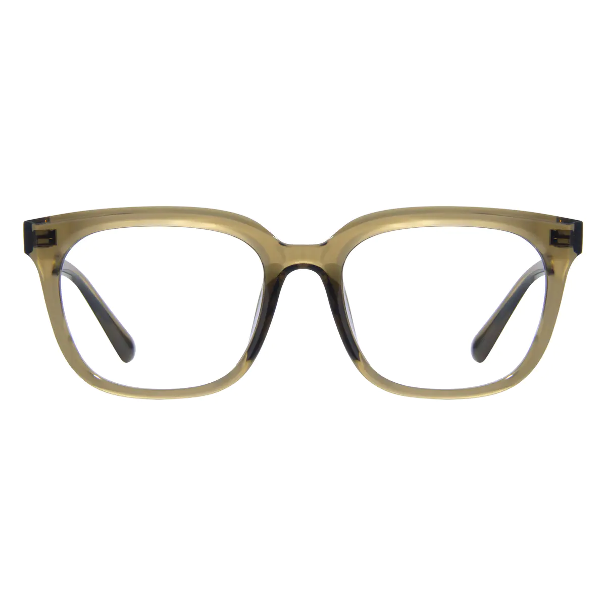 Square Transparent Green Eyeglasses