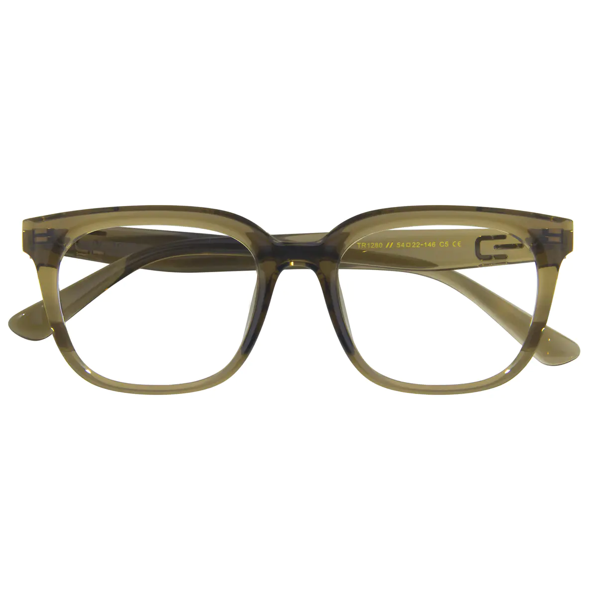 Square Transparent Green Eyeglasses