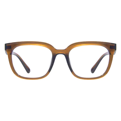 Square Light Brown Eyeglasses