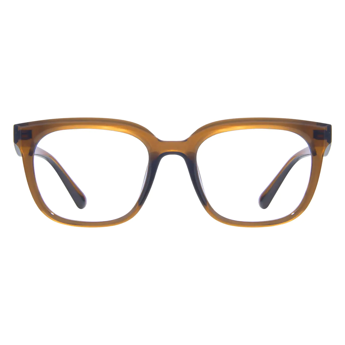 Square Light Brown Eyeglasses