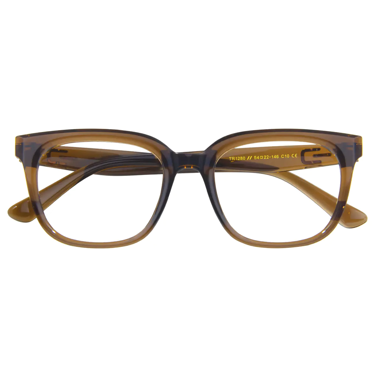 Square Light Brown Eyeglasses