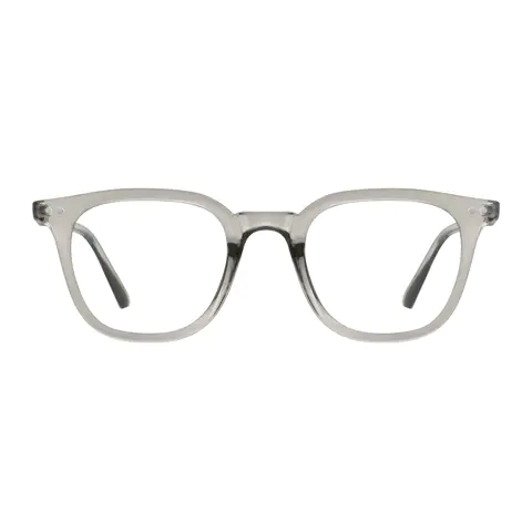 Square Transparent Gray Eyeglasses