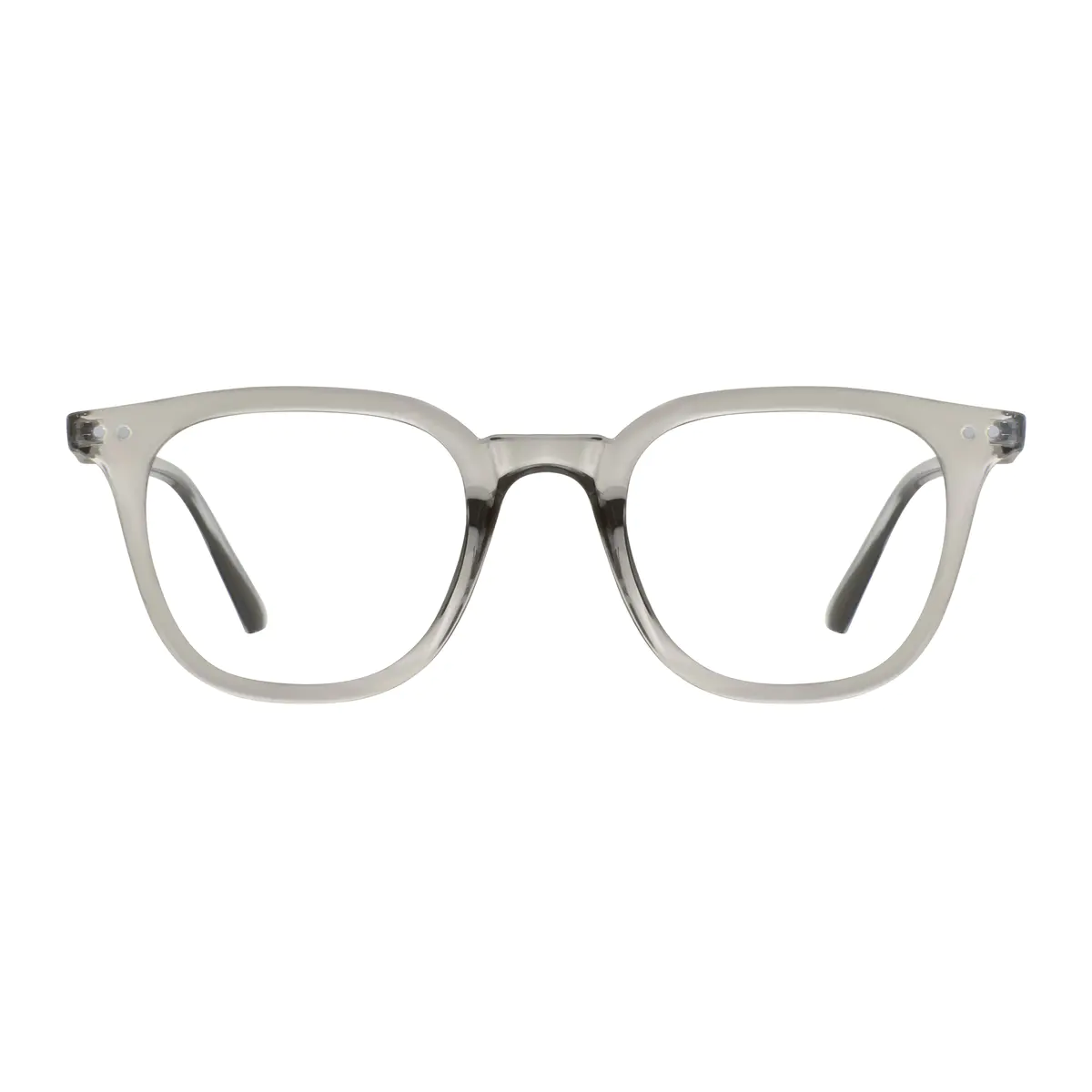 Square Transparent Gray Eyeglasses