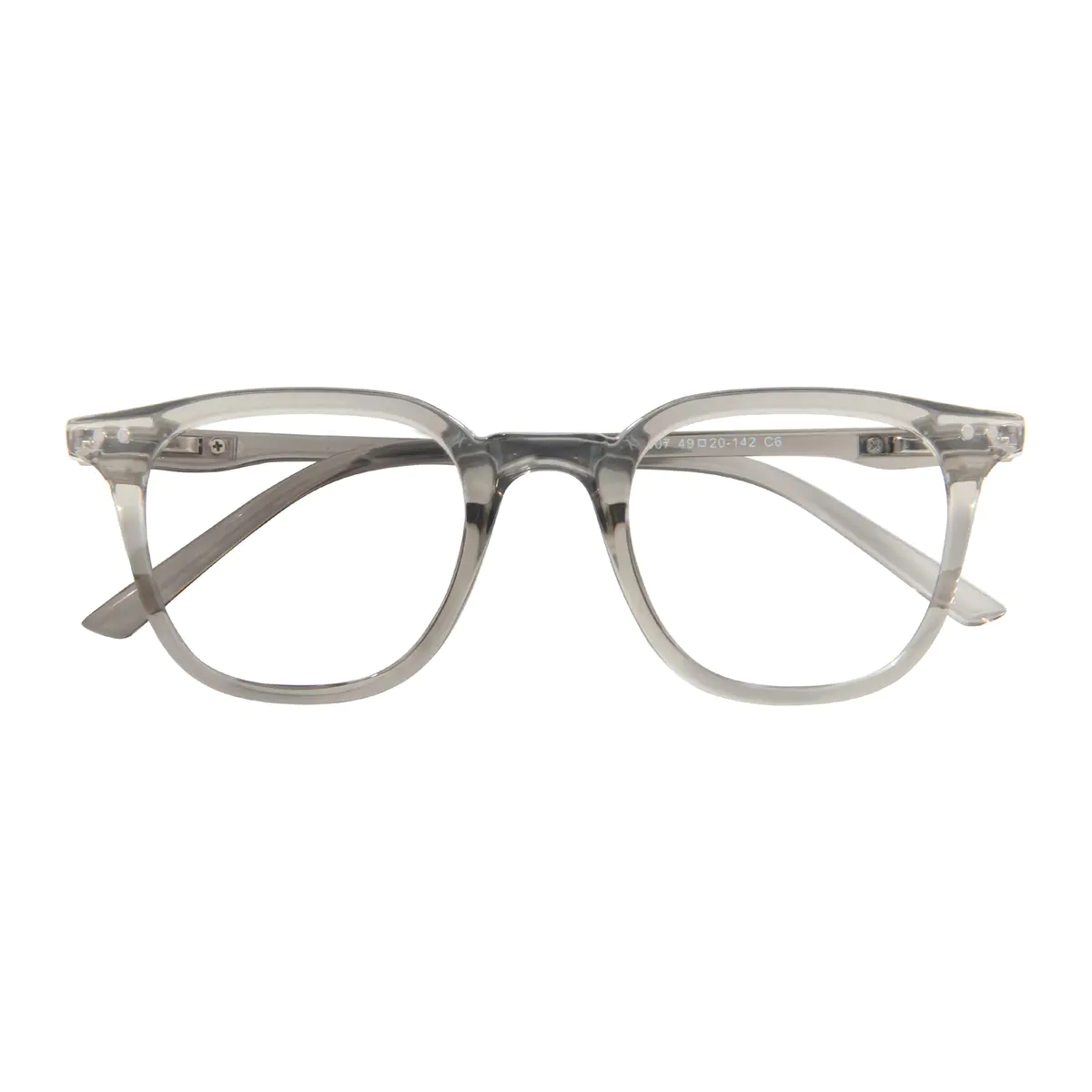 Square Transparent Gray Eyeglasses