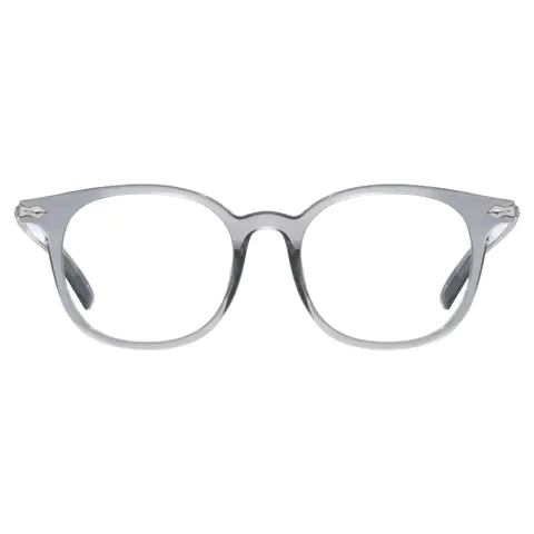 Round Transparent Gray Eyeglasses