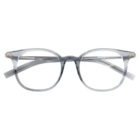 Round Transparent Gray Eyeglasses