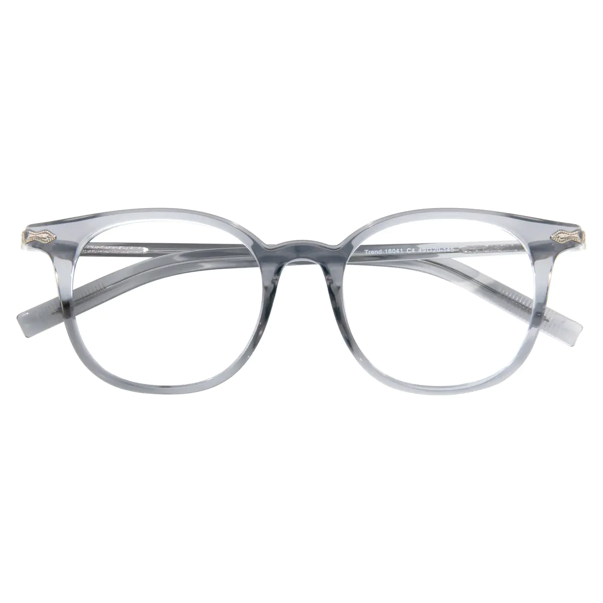Round Transparent Gray Eyeglasses