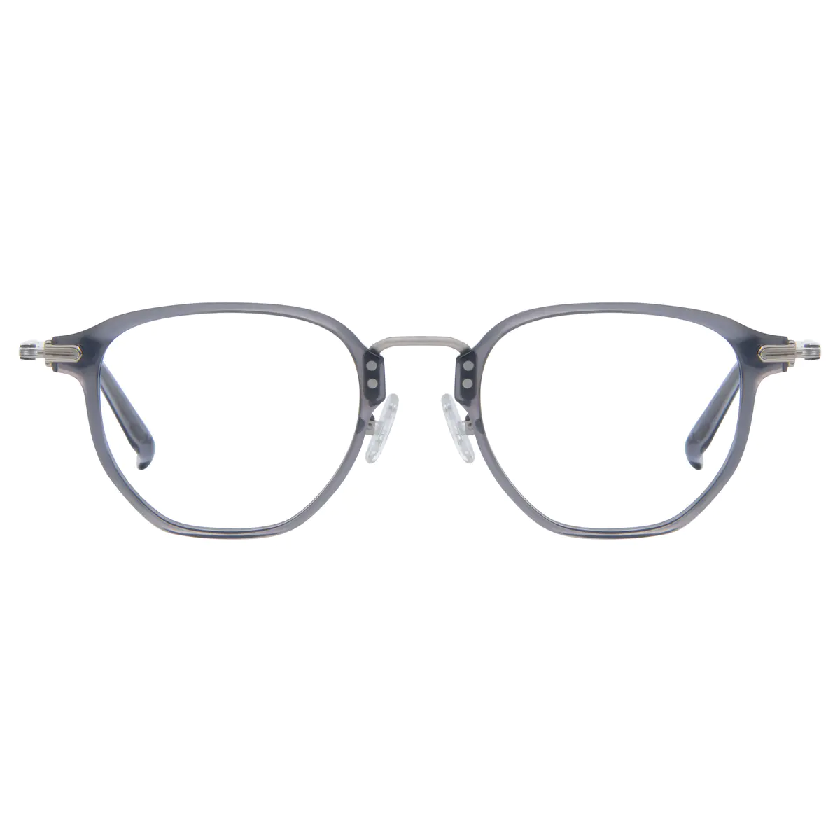 Geometric Transparent Gray Eyeglasses