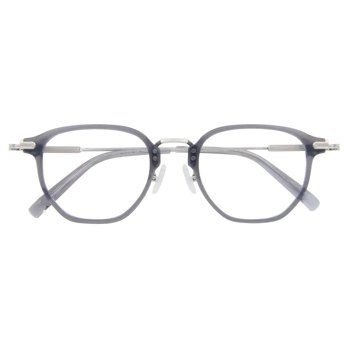 Geometric Transparent Gray Eyeglasses