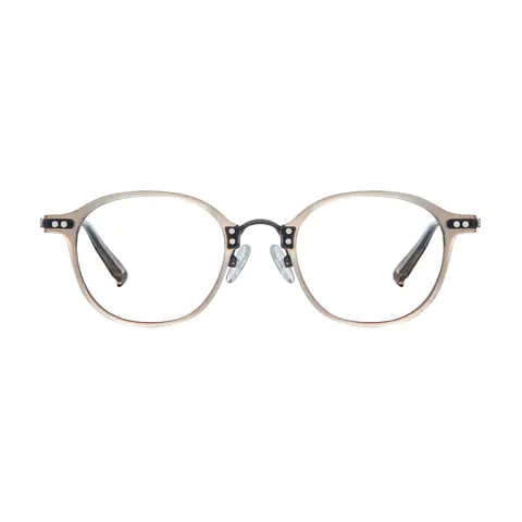 Round Transparent Gray Eyeglasses