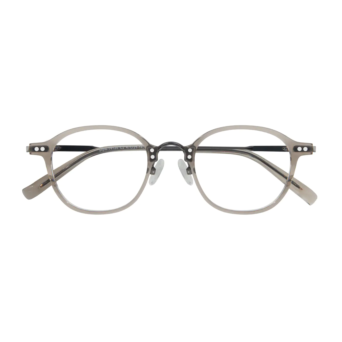 Round Transparent Gray Eyeglasses