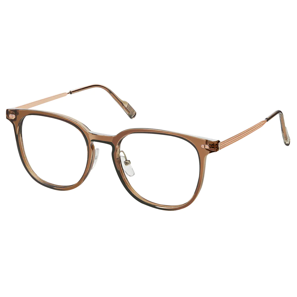 Square Transparent Amber Eyeglasses