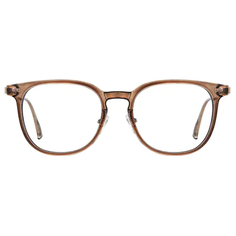 Square Transparent Amber Eyeglasses