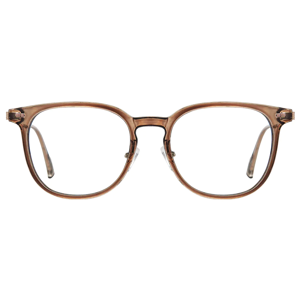 Square Transparent Amber Eyeglasses