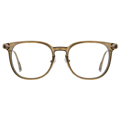 Square Transparent Green Eyeglasses
