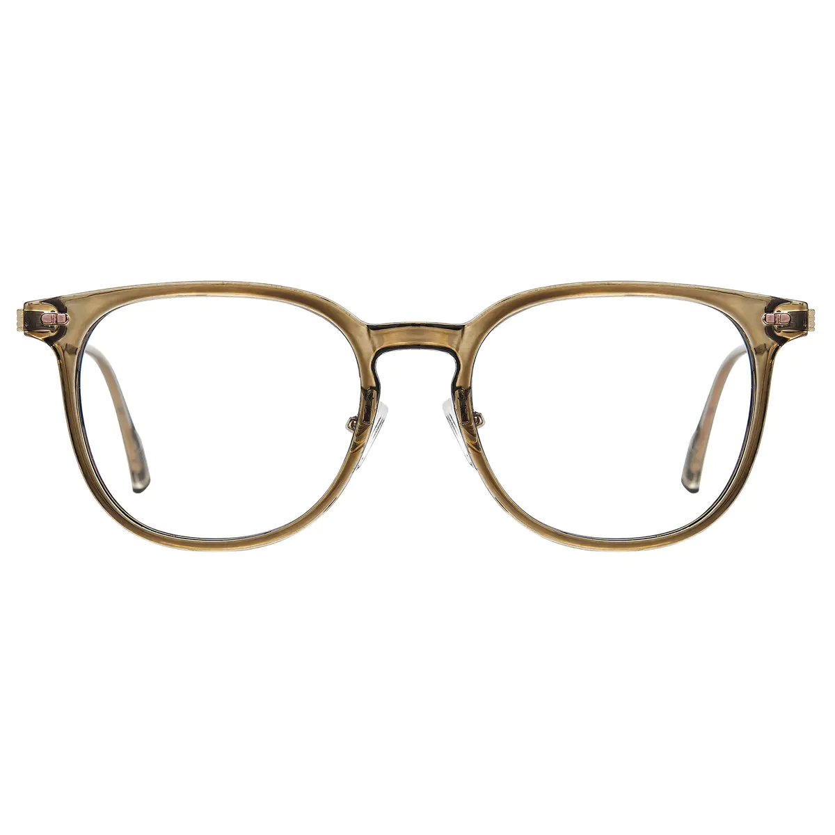 Square Transparent Green Eyeglasses