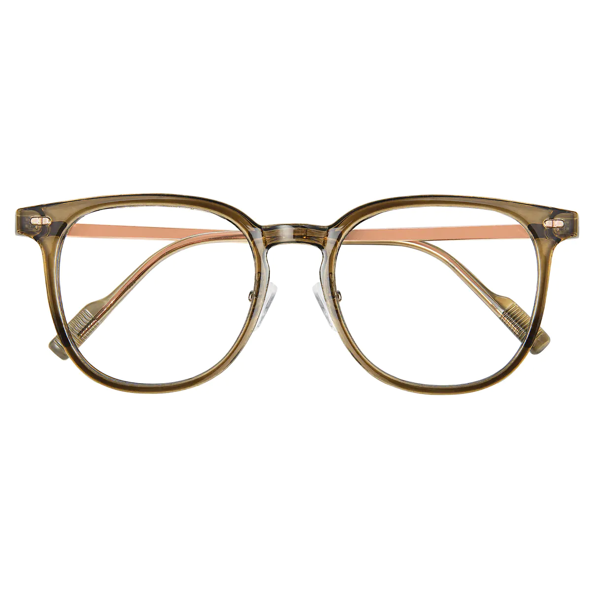 Square Transparent Green Eyeglasses