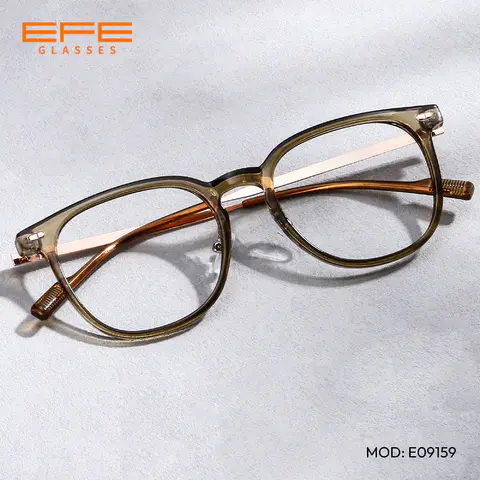 Square Transparent Green Eyeglasses