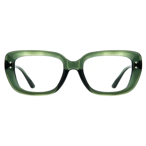 Rectangle Green Eyeglasses