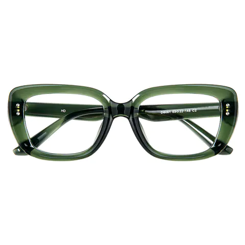 Rectangle Green Eyeglasses