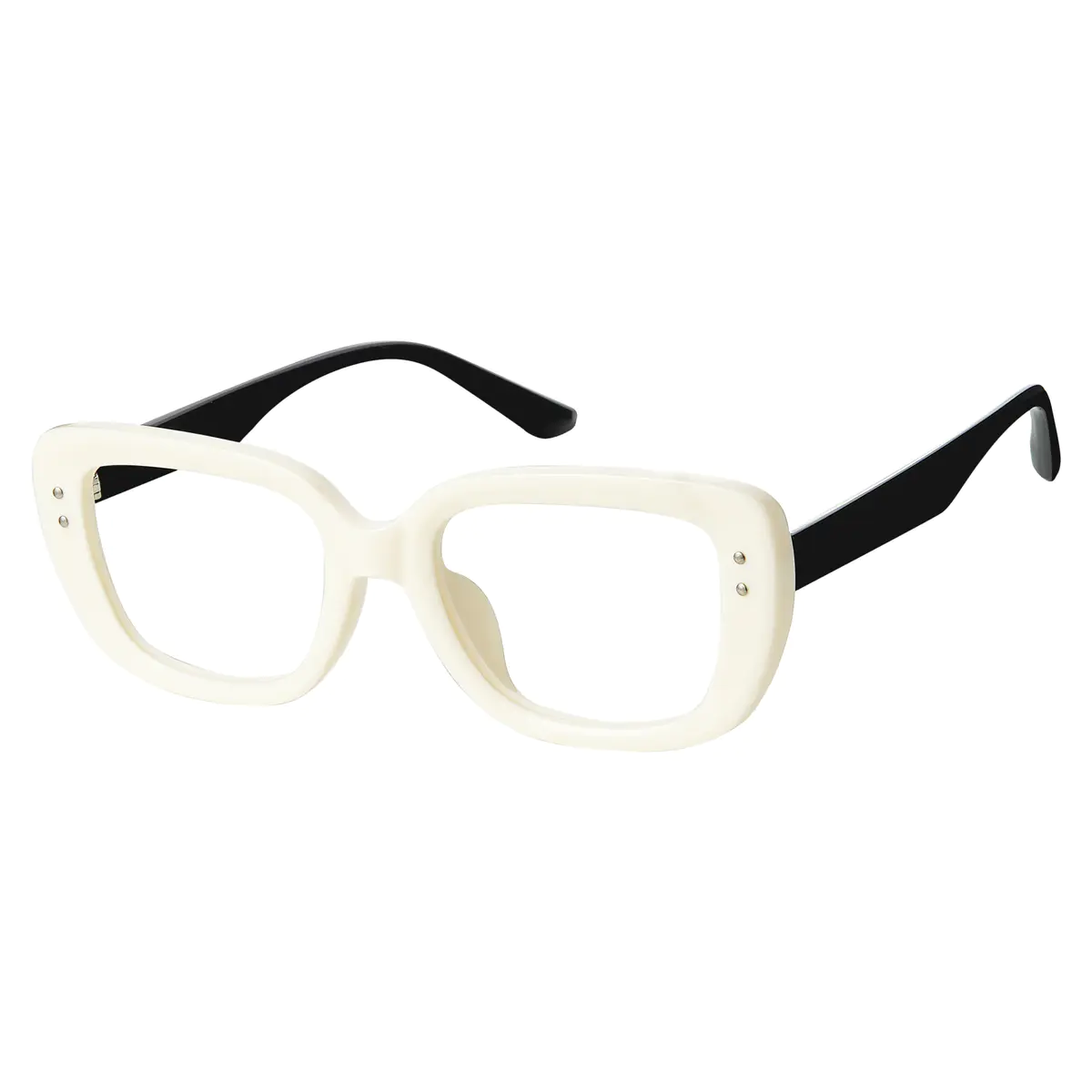 Rectangle White Eyeglasses