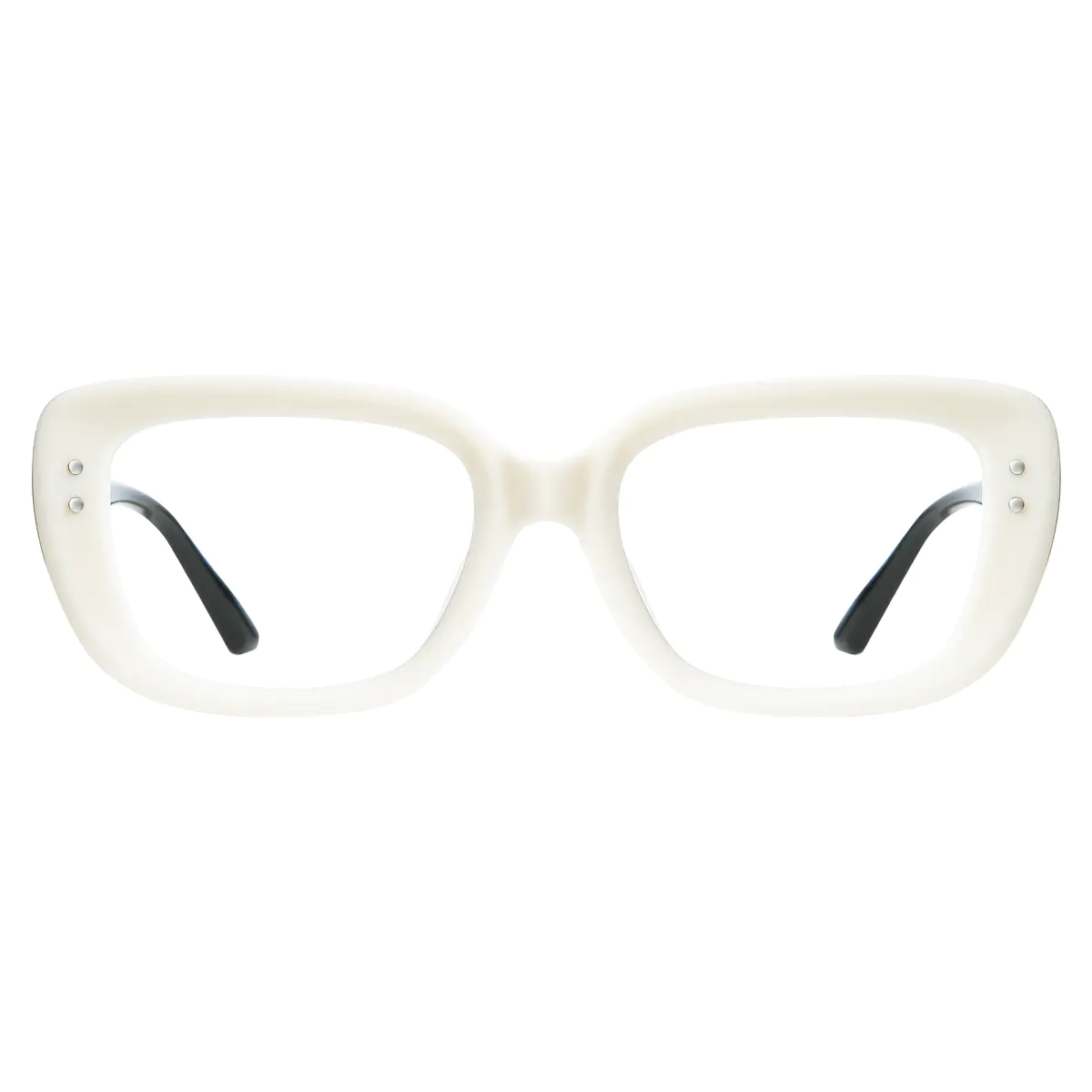 Rectangle White Eyeglasses