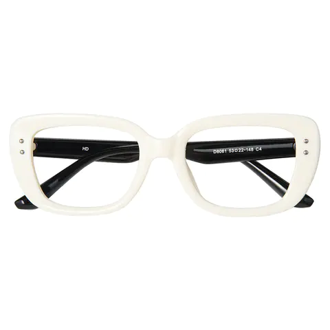 Rectangle White Eyeglasses