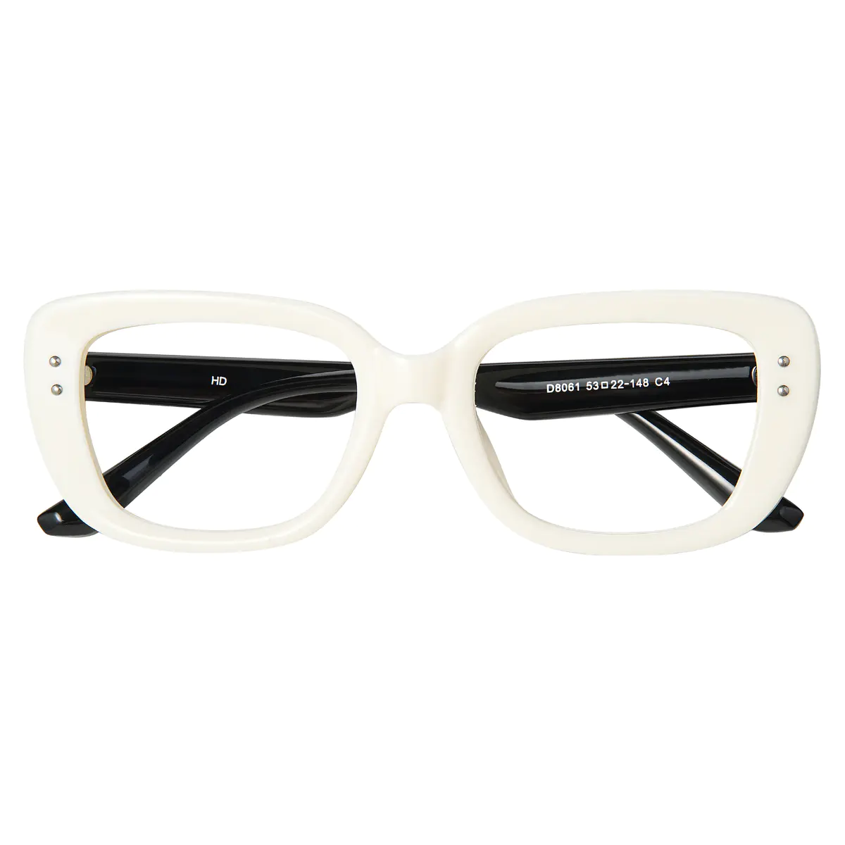 Rectangle White Eyeglasses