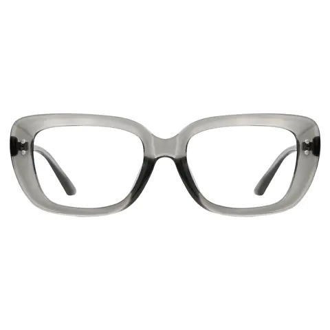 Rectangle Transparent Gray Eyeglasses