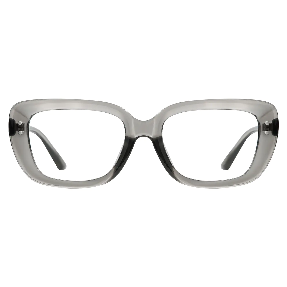 Rectangle Transparent Gray Eyeglasses