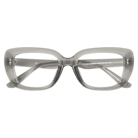 Rectangle Transparent Gray Eyeglasses